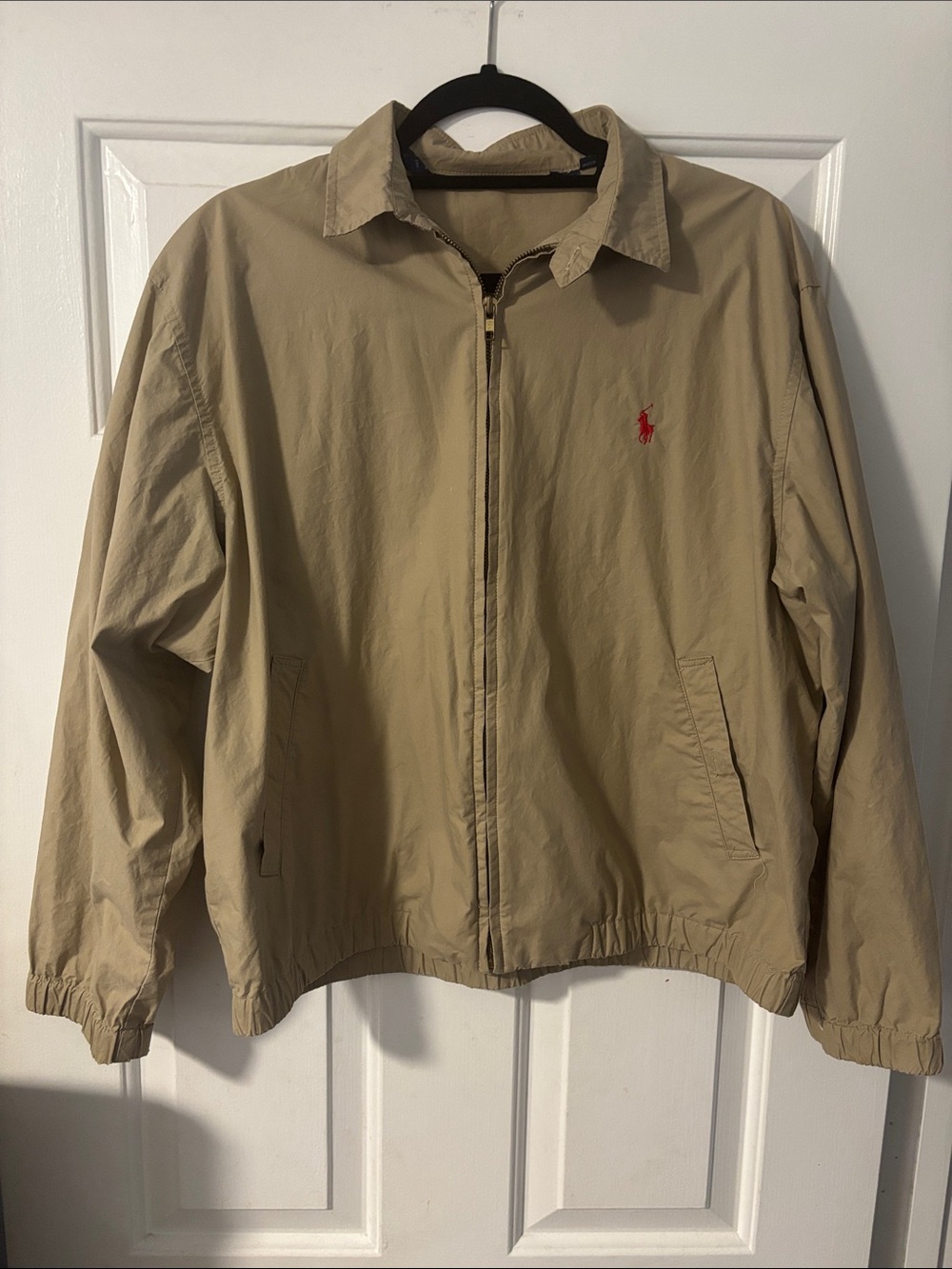 Ralph Lauren Men’s Beige Zip-Up Harrington Jacket Size Medium